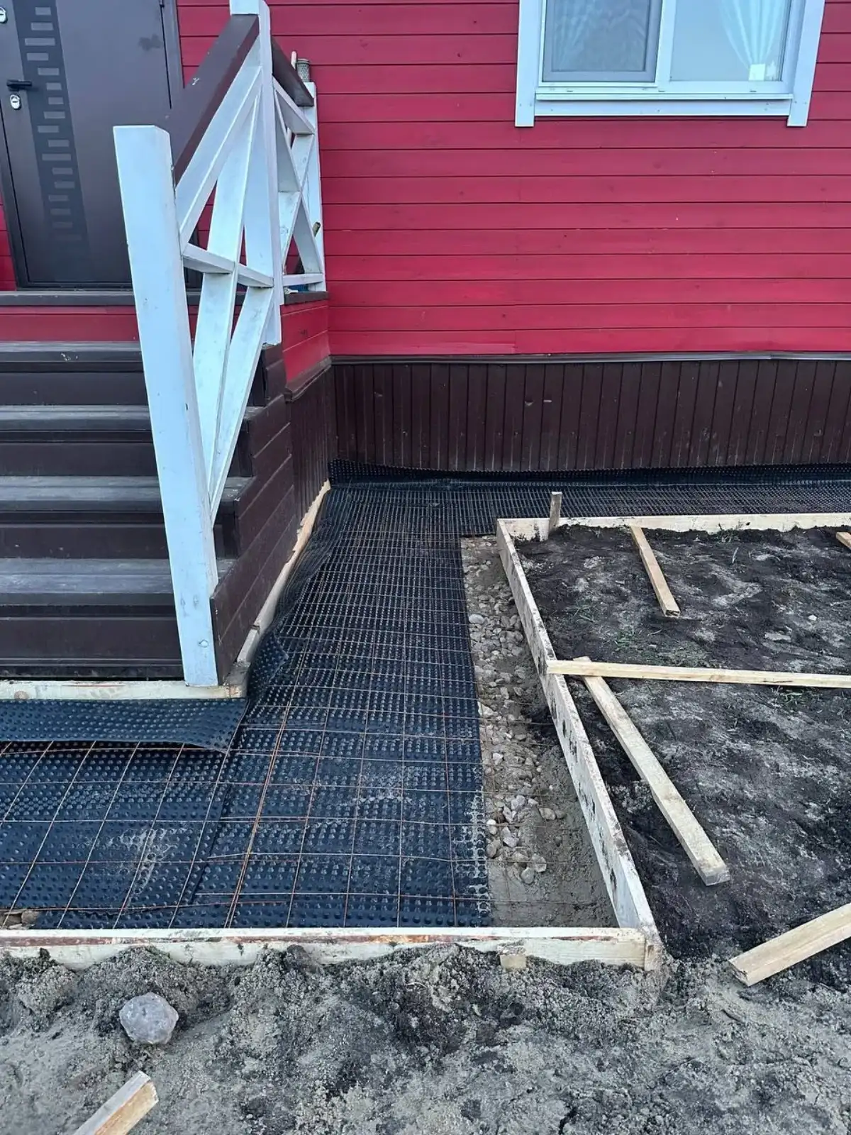 Процесс устройства отмостки